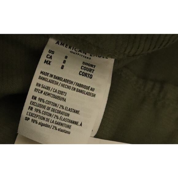 NWT American Eagle Corduroy Low Rise Baggy Wide Leg Green Womens 8 Short Stretch - Picture 6 of 8